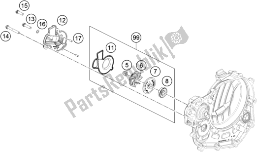 Tutte le parti per il Pompa Dell'acqua del Husqvarna FX 450 2019