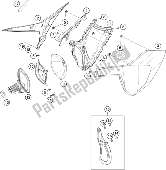 Toutes les pièces pour le Filtre à Air du Husqvarna FX 450 US 2017