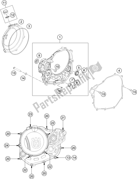 Todas las partes para Tapa Del Embrague de Husqvarna FX 450 US 2018