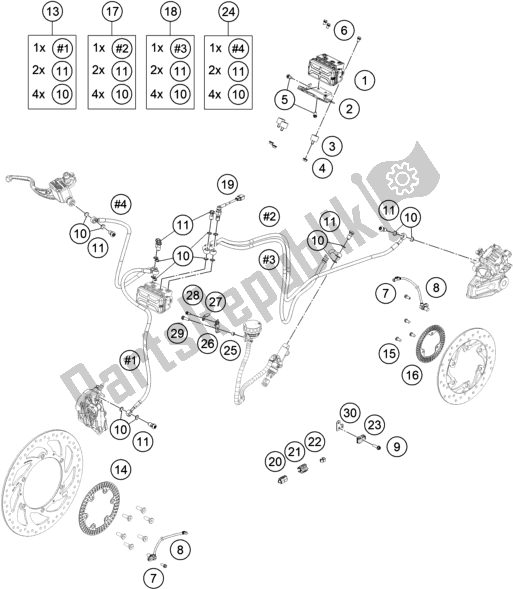 All parts for the Antiblock System Abs of the Husqvarna Svartpilen 250-B. D. 2021