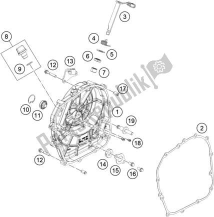 All parts for the Clutch Cover of the Husqvarna Svartpilen 250-B. D. 2021