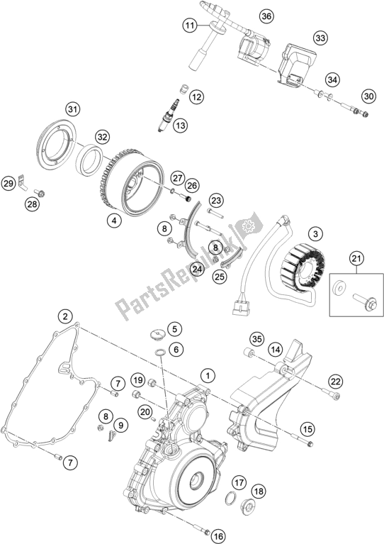 All parts for the Ignition System of the Husqvarna Svartpilen 250-B. D. 2021