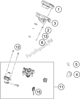 All parts for the Instruments / Lock System of the Husqvarna Svartpilen 250-B. D. 2021
