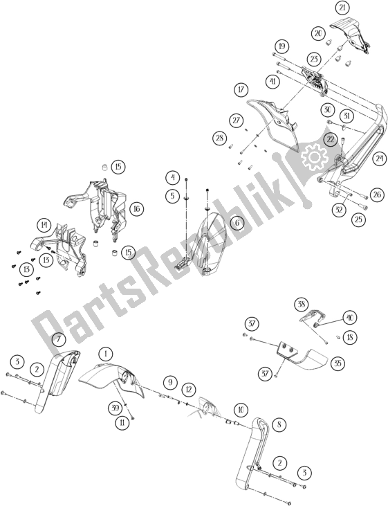 All parts for the Mask, Fenders of the Husqvarna Svartpilen 250-B. D. 2021