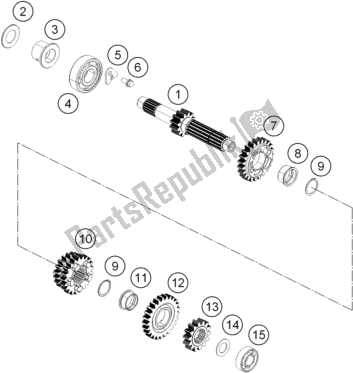 All parts for the Transmission I - Main Shaft of the Husqvarna Svartpilen 250-B. D. 2021