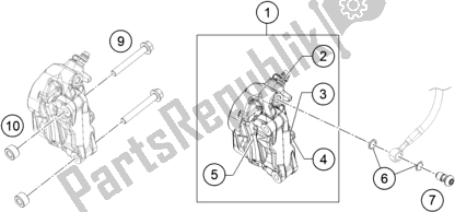 All parts for the Front Brake Caliper of the Husqvarna Svartpilen 250-B. D. EU5 KR 2505 2020