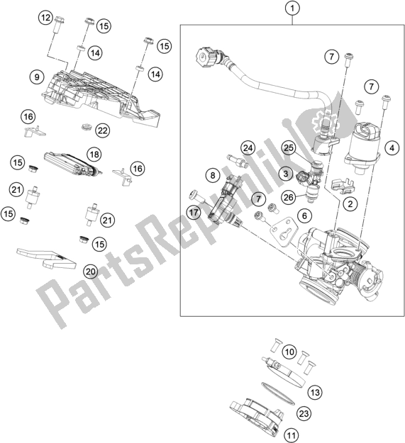 Todas as partes de Corpo Do Acelerador do Husqvarna Svartpilen 250-B. D. EU5 KR 2505 2020