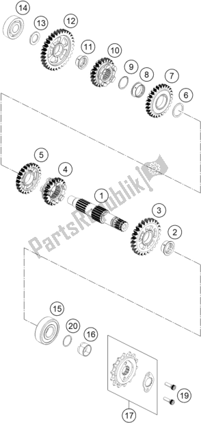 Toutes les pièces pour le Transmission Ii - Arbre Intermédiaire du Husqvarna Svartpilen 250-B. D. EU5 KR 2505 2020