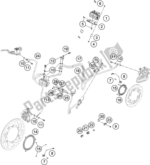 All parts for the Antiblock System Abs of the Husqvarna Svartpilen 401-B. D. 2020