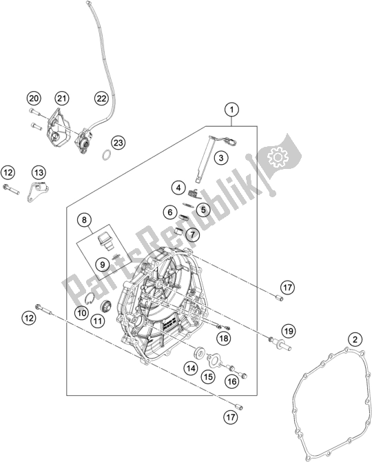 Todas las partes para Tapa Del Embrague de Husqvarna Svartpilen 401-B. D. 2020