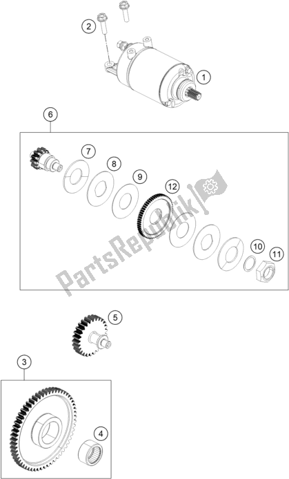 All parts for the Electric Starter of the Husqvarna Svartpilen 401-B. D. 2020