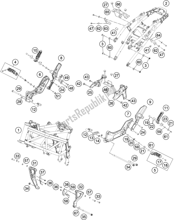 Todas as partes de Quadro, Armação do Husqvarna Svartpilen 401-B. D. 2020