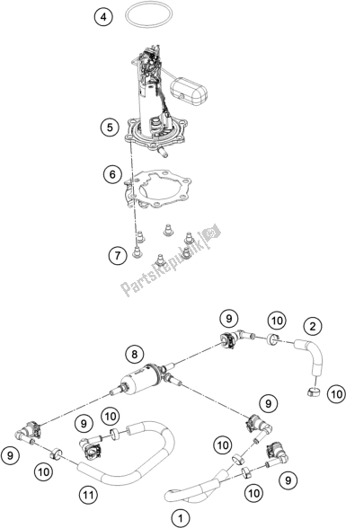 Todas as partes de Bomba De Combustivel do Husqvarna Svartpilen 401-B. D. 2020