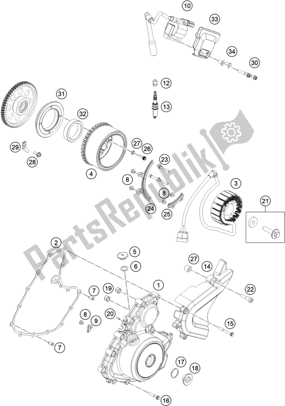 All parts for the Ignition System of the Husqvarna Svartpilen 401-B. D. 2020