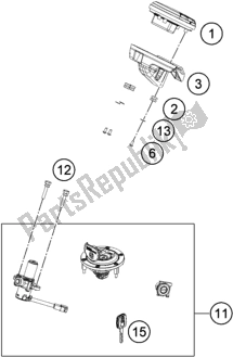 All parts for the Instruments / Lock System of the Husqvarna Svartpilen 401-B. D. 2020