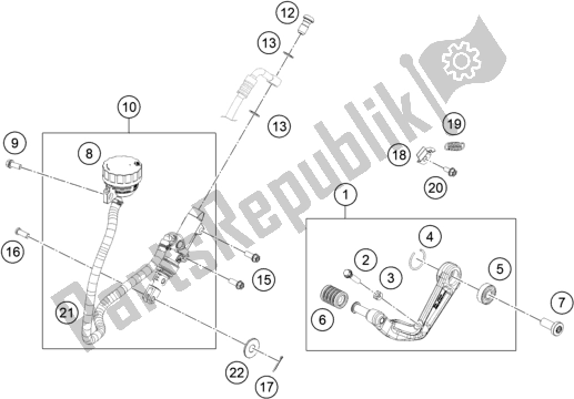 All parts for the Rear Brake Control of the Husqvarna Svartpilen 401-B. D. 2020