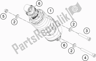 All parts for the Shock Absorber of the Husqvarna Svartpilen 401-B. D. 2020