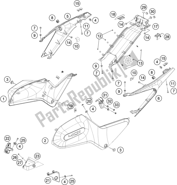 All parts for the Side Trim of the Husqvarna Svartpilen 401-B. D. 2020