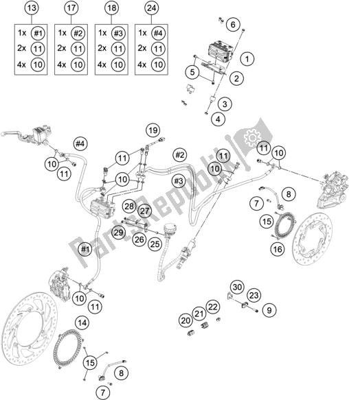 All parts for the Antiblock System Abs of the Husqvarna Svartpilen 401-B. D. 2021