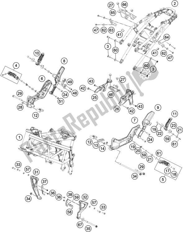 Todas as partes de Quadro, Armação do Husqvarna Svartpilen 401-B. D. 2021