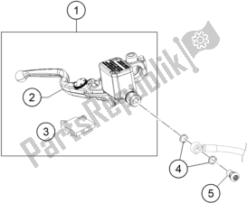 All parts for the Front Brake Control of the Husqvarna Svartpilen 401-B. D. 2021