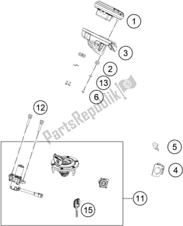 All parts for the Instruments / Lock System of the Husqvarna Svartpilen 401-B. D. 2021