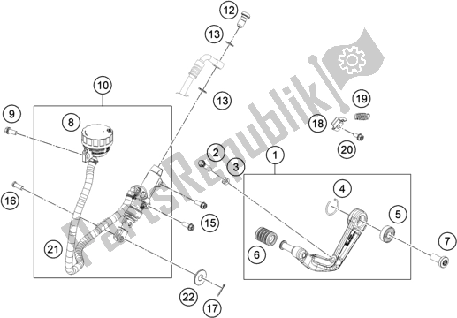 All parts for the Rear Brake Control of the Husqvarna Svartpilen 401-B. D. 2021