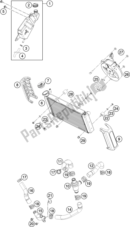 Tutte le parti per il Sistema Di Raffreddamento del Husqvarna Svartpilen 401 EU 2018