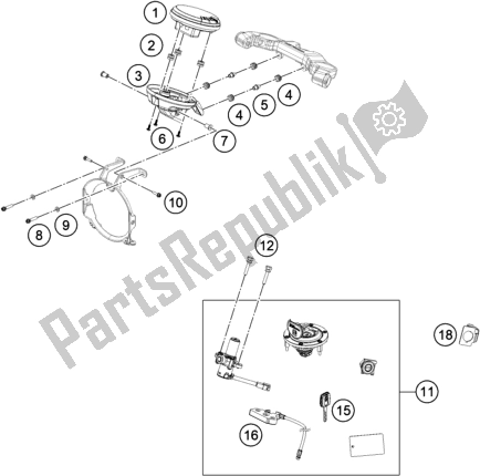 All parts for the Instruments / Lock System of the Husqvarna Svartpilen 401 EU 2018