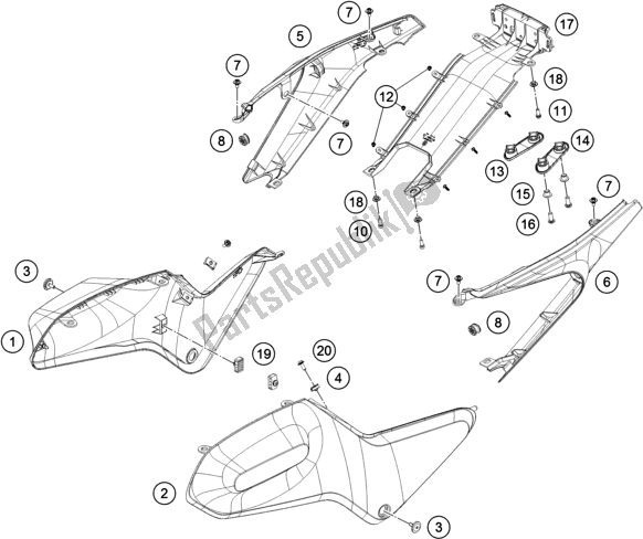 Toutes les pièces pour le Side Trim du Husqvarna Svartpilen 401 EU 2018