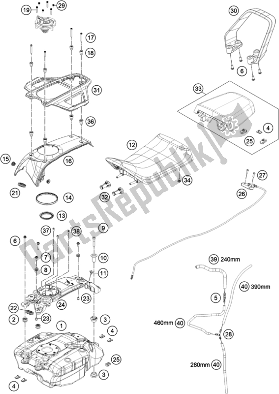 Toutes les pièces pour le Réservoir, Siège du Husqvarna Svartpilen 401 EU 2018