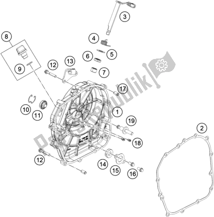 Tutte le parti per il Coperchio Frizione del Husqvarna Svartpilen 401 EU 2019