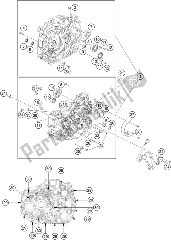 Toutes les pièces pour le Carter Moteur du Husqvarna Svartpilen 401 EU 2019