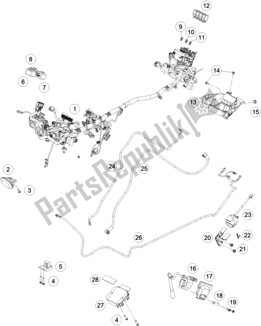 Tutte le parti per il Cablaggio Elettrico del Husqvarna Svartpilen 401 EU 2019