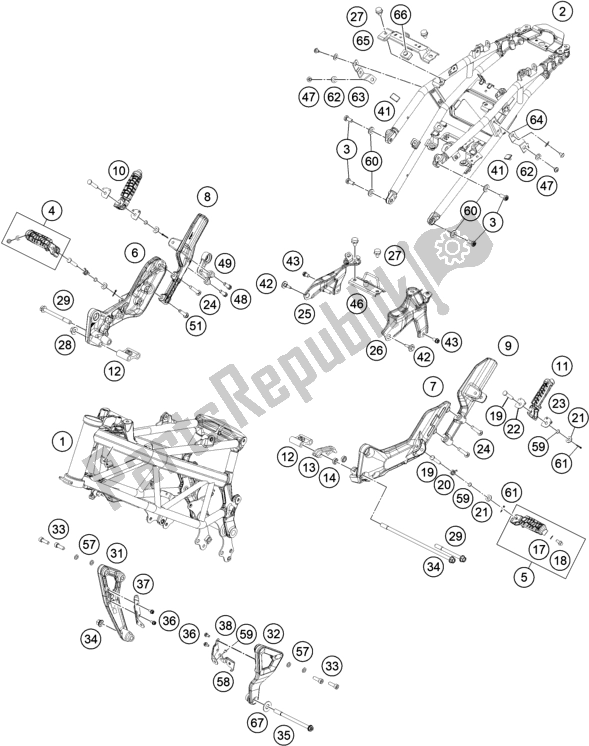 All parts for the Frame of the Husqvarna Svartpilen 401 EU 2020