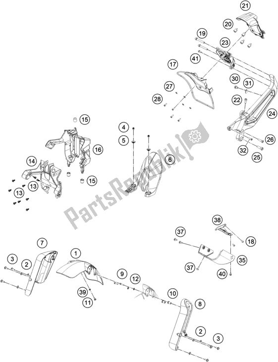 All parts for the Mask, Fenders of the Husqvarna Svartpilen 401 EU 2020