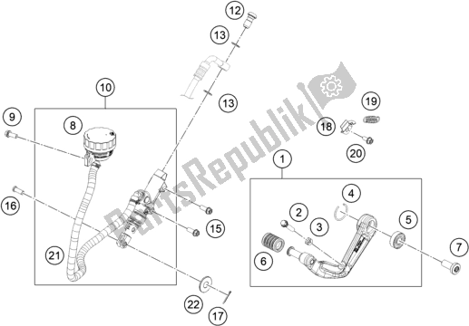 Todas as partes de Controle De Freio Traseiro do Husqvarna Svartpilen 401 EU 2020