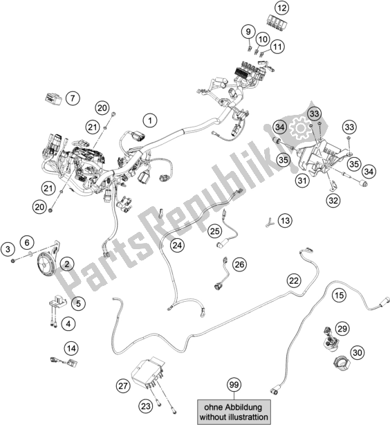 Toutes les pièces pour le Faisceau De Câblage du Husqvarna Svartpilen 401 EU 2020