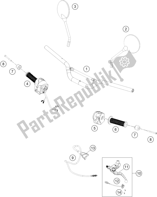 All parts for the Handlebar, Controls of the Husqvarna Svartpilen 401 EU 2021