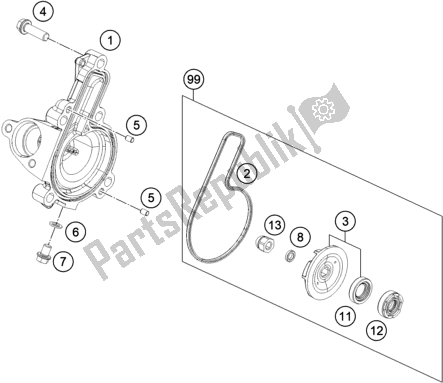 Tutte le parti per il Pompa Dell'acqua del Husqvarna Svartpilen 401 EU 2021