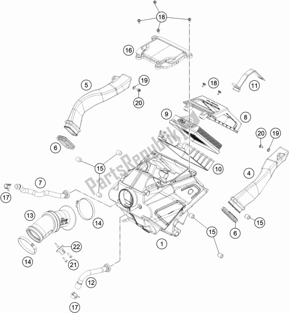 All parts for the Air Filter of the Husqvarna Svartpilen 701 EU 2019