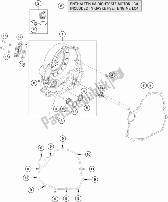 All parts for the Clutch Cover of the Husqvarna Svartpilen 701 EU 2019
