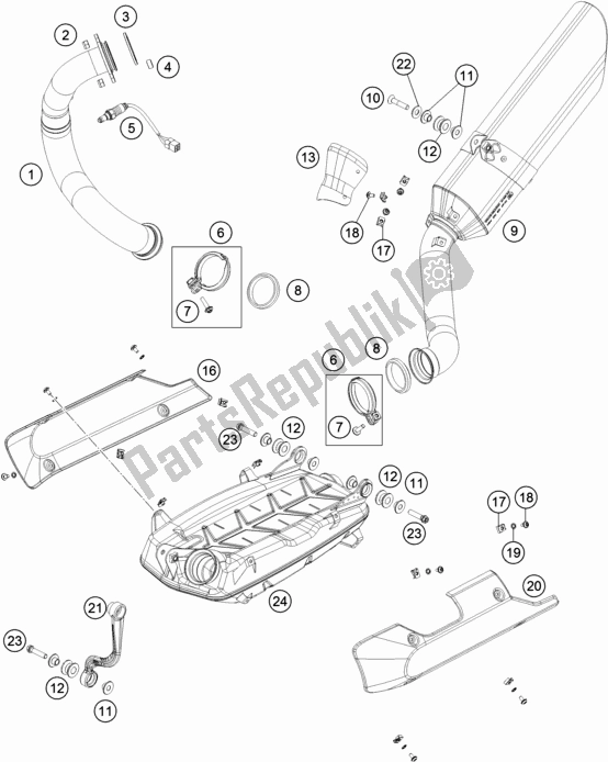 Tutte le parti per il Impianto Di Scarico del Husqvarna Svartpilen 701 EU 2019