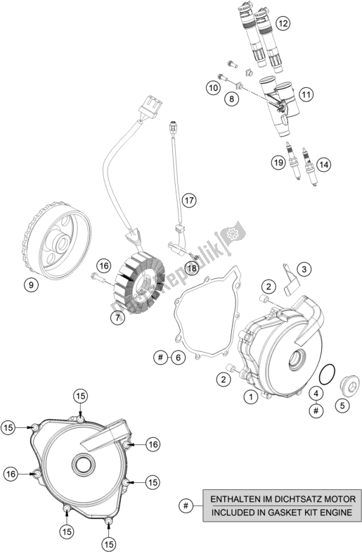 All parts for the Ignition System of the Husqvarna Svartpilen 701 EU 2019