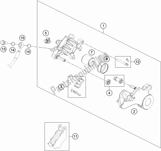 All parts for the Rear Brake Caliper of the Husqvarna Svartpilen 701 EU 2019