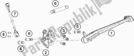 All parts for the Side / Center Stand of the Husqvarna Svartpilen 701 EU 2019