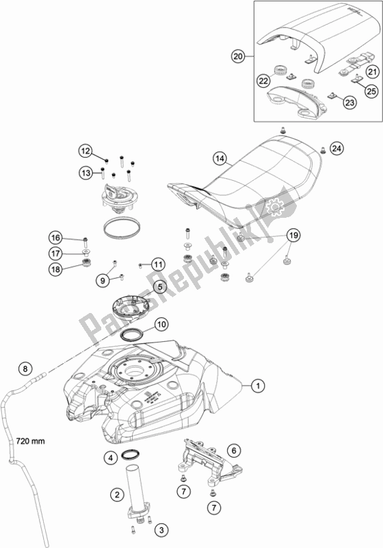 All parts for the Tank, Seat of the Husqvarna Svartpilen 701 EU 2019