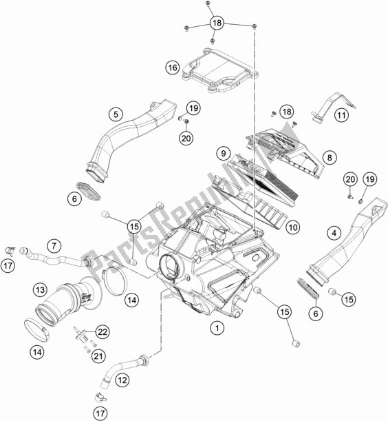 All parts for the Air Filter of the Husqvarna Svartpilen 701 EU 2020