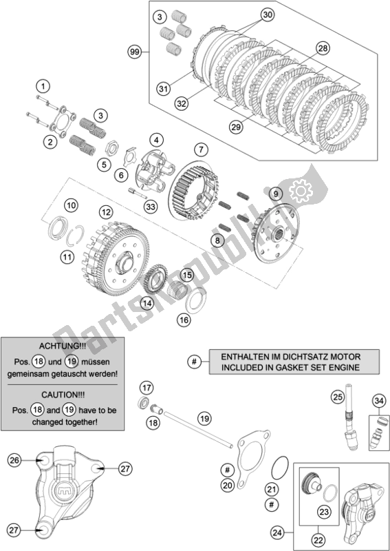 All parts for the Clutch of the Husqvarna Svartpilen 701 EU 2020