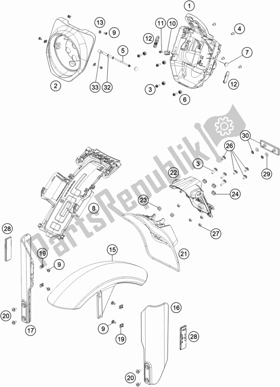 Tutte le parti per il Maschera, Parafanghi del Husqvarna Svartpilen 701 EU 2020